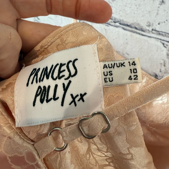 Elegant Gold Satin Slip Dress - Picture 3 of 3